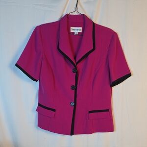 Vintage Danny & Nicole Magenta Blazer with Black Edges